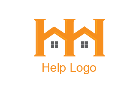 Two letters H are creating house logo
