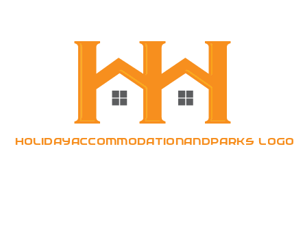 Two letters H are creating house logo