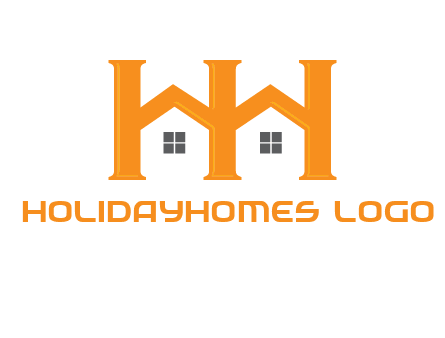 Two letters H are creating house logo