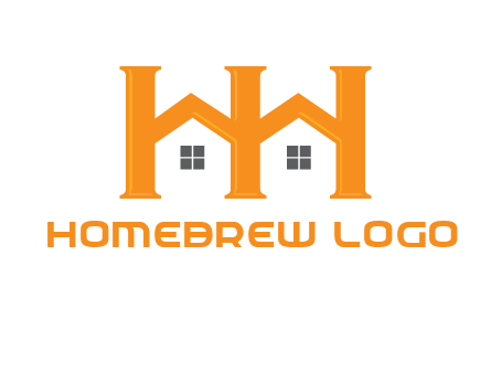 Two letters H are creating house logo