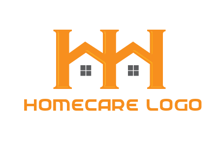 Two letters H are creating house logo