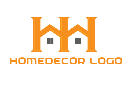 Two letters H are creating house logo