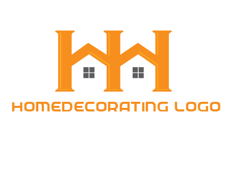 Two letters H are creating house logo