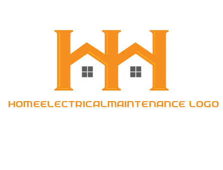 Two letters H are creating house logo