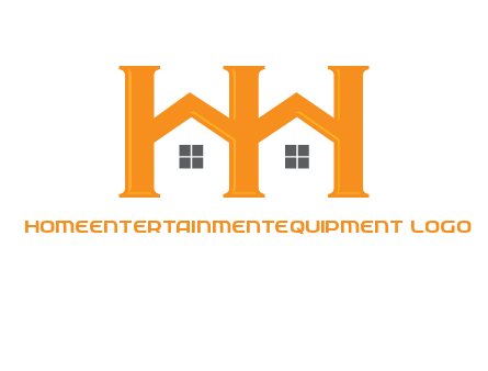 Two letters H are creating house logo