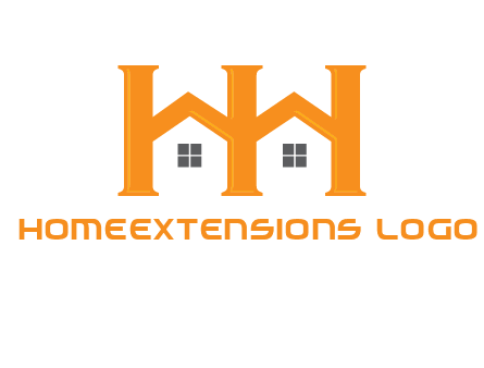 Two letters H are creating house logo