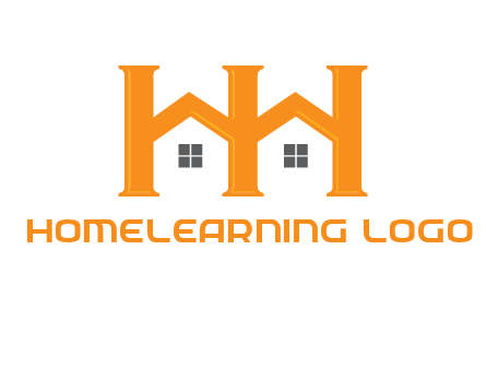 Two letters H are creating house logo