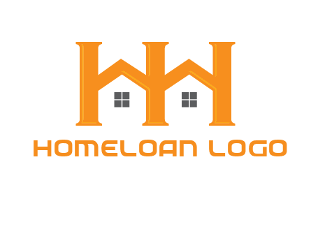 Two letters H are creating house logo
