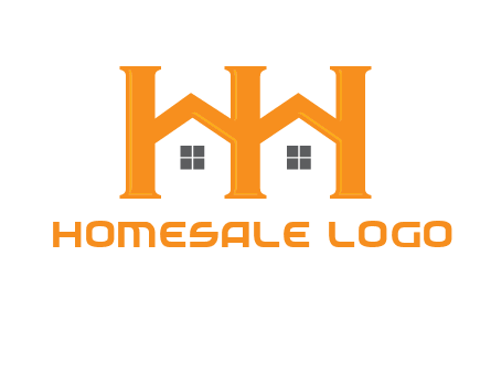 Two letters H are creating house logo