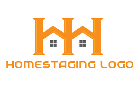 Two letters H are creating house logo