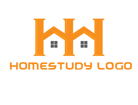 Two letters H are creating house logo
