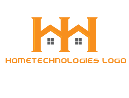 Two letters H are creating house logo