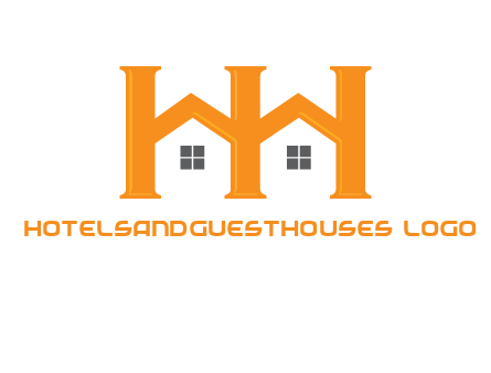 Two letters H are creating house logo