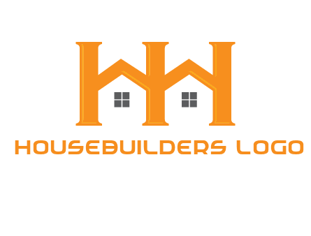Two letters H are creating house logo