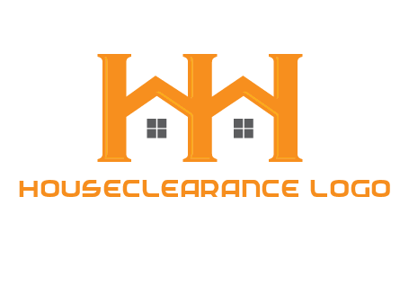 Two letters H are creating house logo