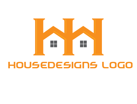 Two letters H are creating house logo