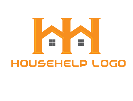 Two letters H are creating house logo
