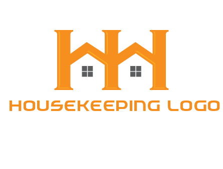 Two letters H are creating house logo