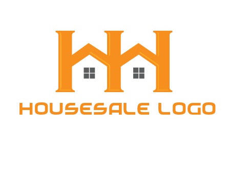 Two letters H are creating house logo