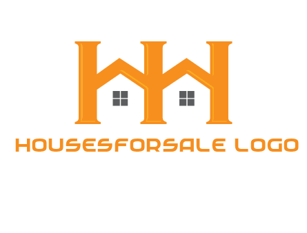 Two letters H are creating house logo