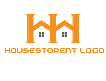 Two letters H are creating house logo
