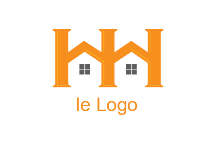 Two letters H are creating house logo
