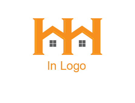 Two letters H are creating house logo