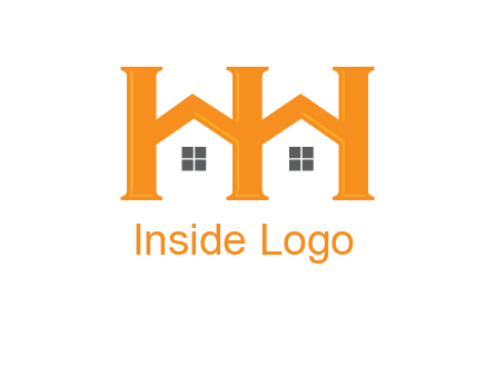 Two letters H are creating house logo