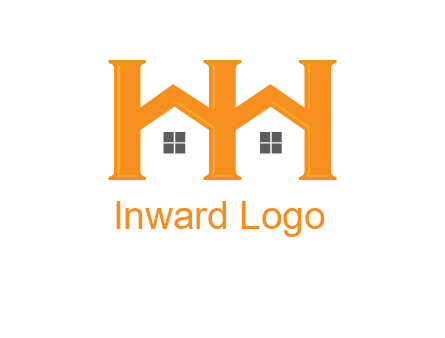 Two letters H are creating house logo