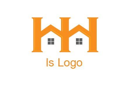 Two letters H are creating house logo