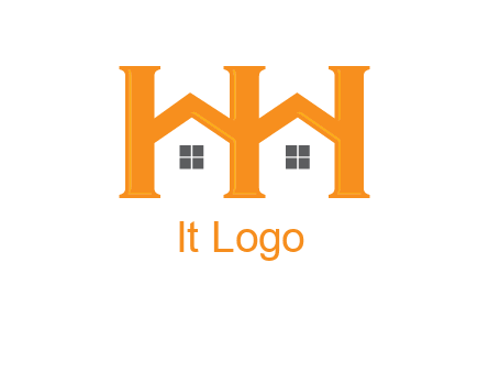 Two letters H are creating house logo