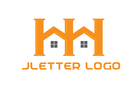 Two letters H are creating house logo