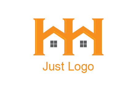 Two letters H are creating house logo