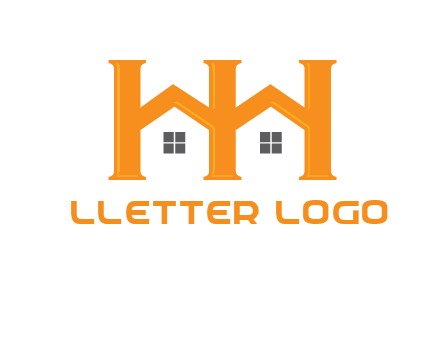 Two letters H are creating house logo