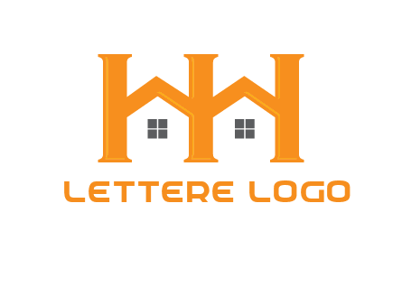 Two letters H are creating house logo
