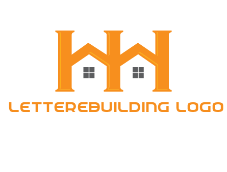 Two letters H are creating house logo