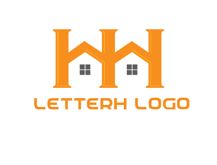 Two letters H are creating house logo