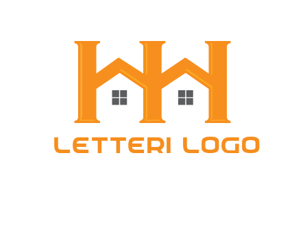 Two letters H are creating house logo