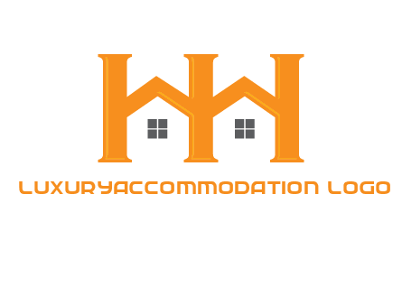 Two letters H are creating house logo