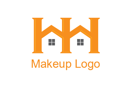 Two letters H are creating house logo