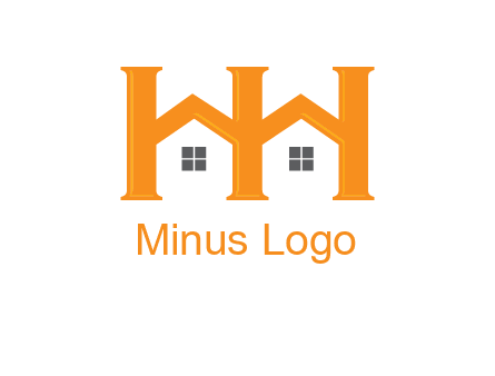 Two letters H are creating house logo