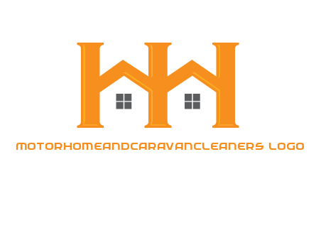 Two letters H are creating house logo