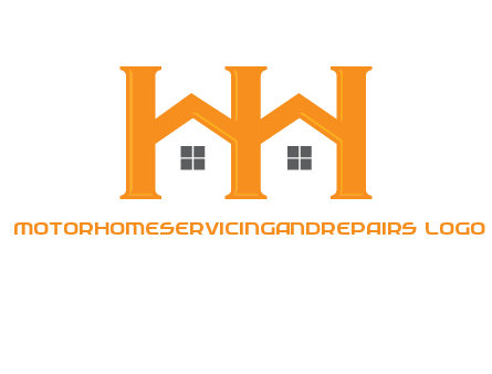 Two letters H are creating house logo
