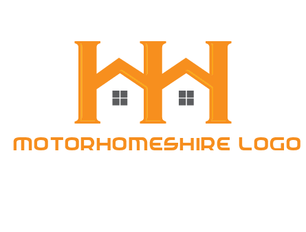 Two letters H are creating house logo