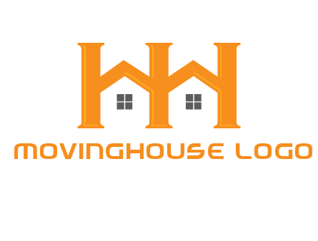 Two letters H are creating house logo
