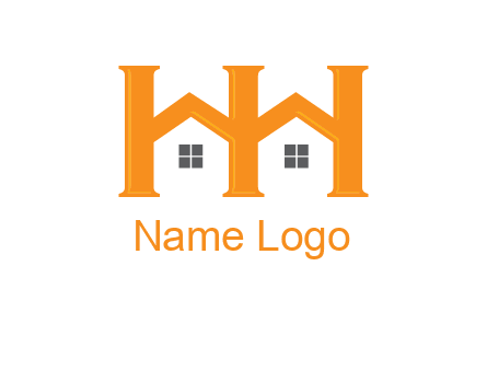 Two letters H are creating house logo
