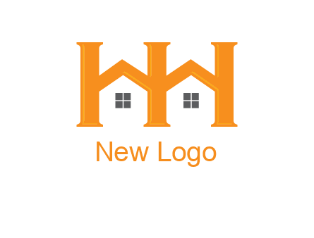 Two letters H are creating house logo