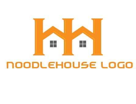 Two letters H are creating house logo