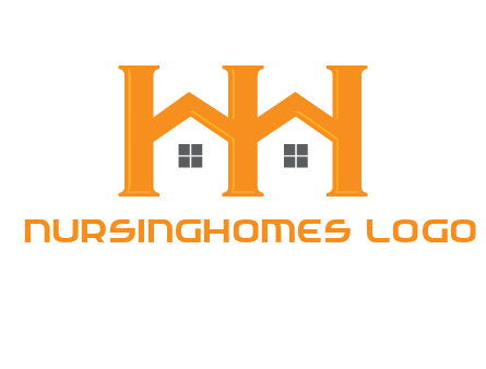 Two letters H are creating house logo