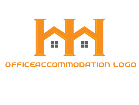 Two letters H are creating house logo
